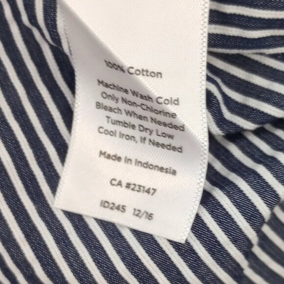 Talbots Navy & White Nautical Seersucker Striped Skirt - Picture 7 of 7